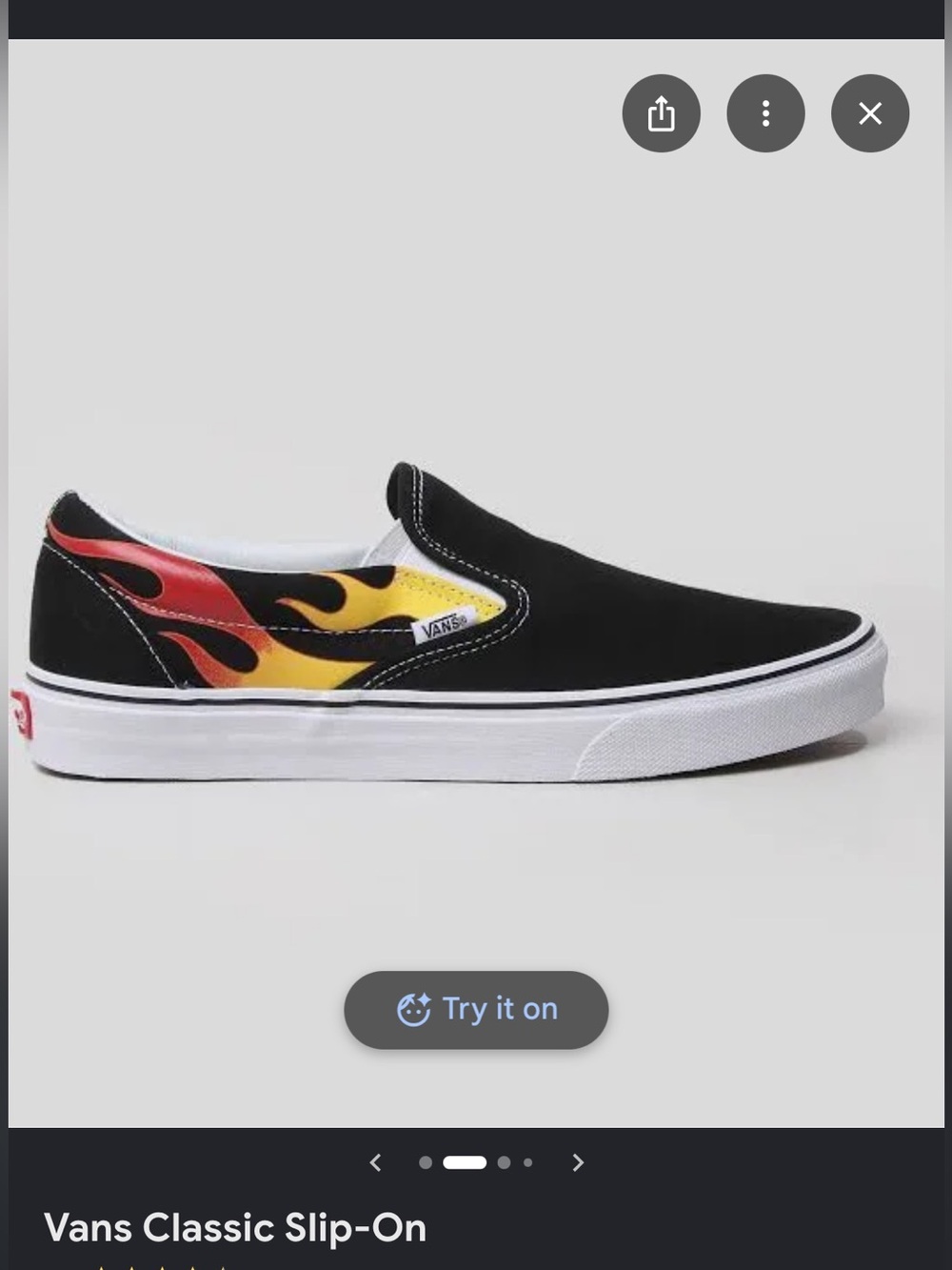 Vans Slip-On Black with Red and Yellow Flame